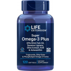 Super Omega-3 Plus EPA/DHA Fish Oil, Sesame Lignans, Olive Extract, Krill & Astaxanthin 120 softgels
