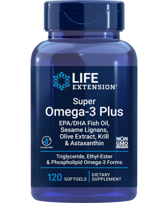 Super Omega-3 Plus EPA/DHA Fish Oil, Sesame Lignans, Olive Extract, Krill & Astaxanthin 120 softgels