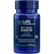 Super Ubiquinol CoQ10 com suporte mitocondrial aprimorado 100 mg, 60 cápsulas