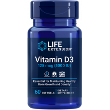 Vitamina D3 125 mcg (5000 UI), 60 cápsulas