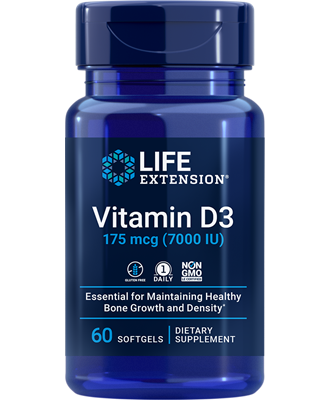 Vitamina D3 175 mcg (7000 UI), 60 cápsulas